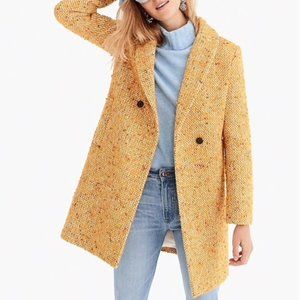 J. Crew Daphne Yellow Italian Tweed Topcoat